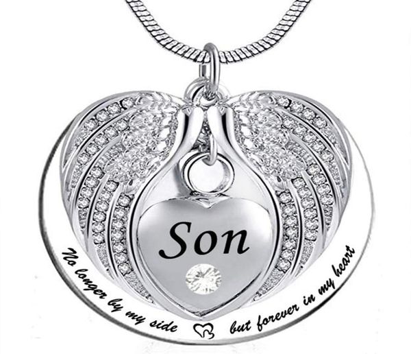 son angel wing urn necklace for ashes heart cremation memorial keepsake pendant necklace jewelry with fill kit and gift3340056, Silver
son angel wing urn necklace for ashes heart cremation memorial keepsake pendant necklace jewelry with fill kit and gift3340056, Silver