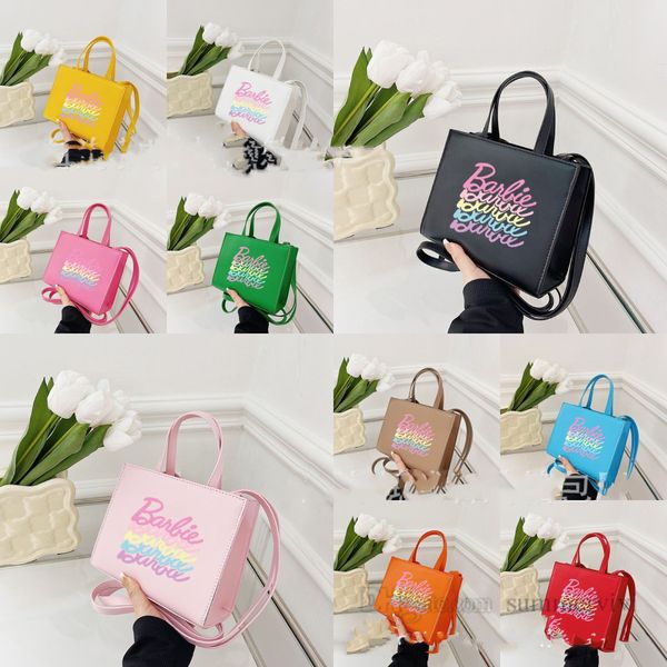 big girls colorful letter printed handbags fashion tote bag old kids candy color pu leather single shoulder bag teenagers barbie crossbody b, Black
big girls colorful letter printed handbags fashion tote bag old kids candy color pu leather single shoulder bag teenagers barbie crossbody b, Black