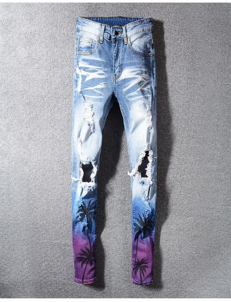 luxury designer denim jeans coconut palm print color fashion men cultivate morality bad stretch denim jeans hole hole designer1442810, Blue
luxury designer denim jeans coconut palm print color fashion men cultivate morality bad stretch denim jeans hole hole designer1442810, Blue