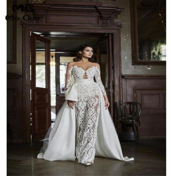 2020 new lace wedding bridal jumpsuit dresses sheer long sleeves appliques floor length bridal gowns vestido de festa with over sk1326603, White
2020 new lace wedding bridal jumpsuit dresses sheer long sleeves appliques floor length bridal gowns vestido de festa with over sk1326603, White