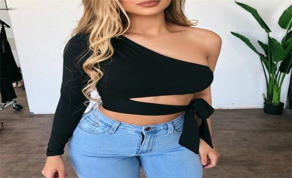 musuos crop women bow tie bandage long sleeve slim elastic tee female one shoulder solid tshirts club street c02209740872, White
musuos crop women bow tie bandage long sleeve slim elastic tee female one shoulder solid tshirts club street c02209740872, White