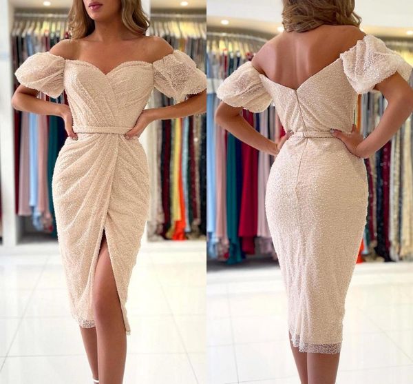 champagne sequined sheath short mini cocktail dresses with belt elegant off shoulder poet sleeve split knee length homecoming prom party gow, Black
champagne sequined sheath short mini cocktail dresses with belt elegant off shoulder poet sleeve split knee length homecoming prom party gow, Black