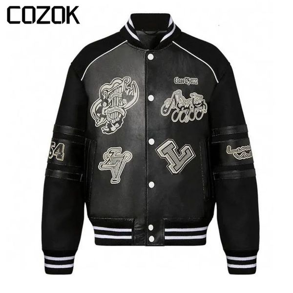 mens jackets pu leather jacket men women autumn loose high street letter print motorcycle baseball bomber outwear casual vintage coat 230810, Black;brown
mens jackets pu leather jacket men women autumn loose high street letter print motorcycle baseball bomber outwear casual vintage coat 230810, Black;brown