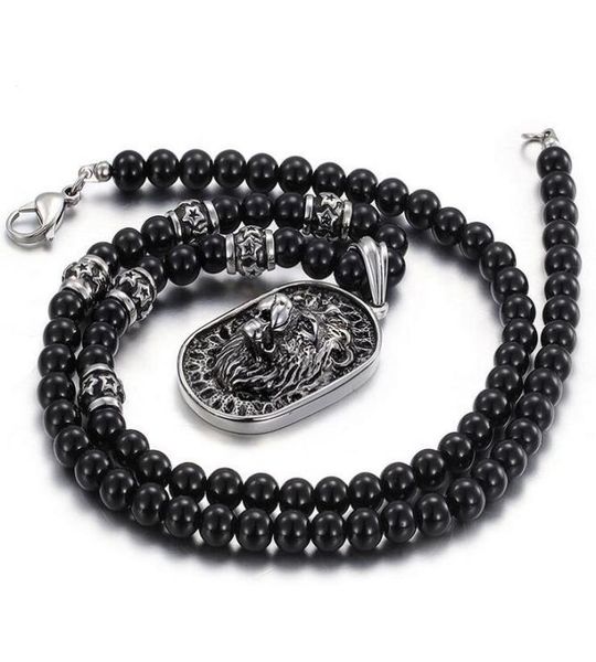 punk black glass bead link chain lion pendant necklace men women black rhinestones gold silver 316l stainless steel animal sweater4770642
punk black glass bead link chain lion pendant necklace men women black rhinestones gold silver 316l stainless steel animal sweater4770642