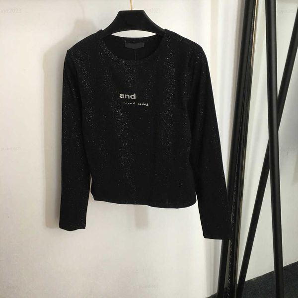 women designer loose t-shirt summer long sleeved silver powder letter printing pullover size s-l fashion undershirt aug08, White
women designer loose t-shirt summer long sleeved silver powder letter printing pullover size s-l fashion undershirt aug08, White