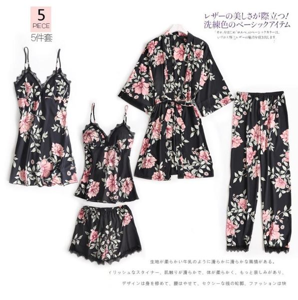 new 5 pcs women pajamas sets with pants pyjama satin silk nightwear lace sleepwear pyjama pijama femme underwear mxl5320483, Black;red
new 5 pcs women pajamas sets with pants pyjama satin silk nightwear lace sleepwear pyjama pijama femme underwear mxl5320483, Black;red