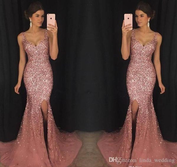 2019 new mermaid evening dress side split beads rhinestone crystals pageant formal holiday wear prom party gown custom made plus s8325044, Black;red
2019 new mermaid evening dress side split beads rhinestone crystals pageant formal holiday wear prom party gown custom made plus s8325044, Black;red