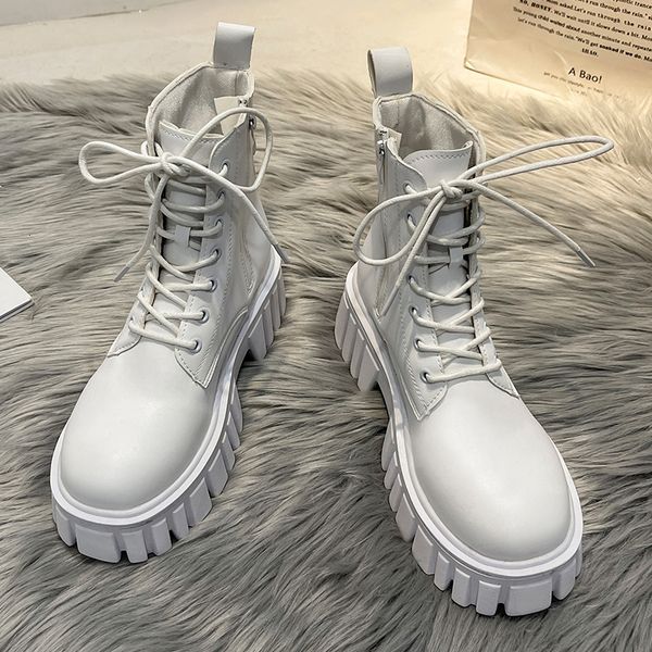 boot white leather ankle autumn winter black platform gothic shoes short punk motorcycle combat 230810
boot white leather ankle autumn winter black platform gothic shoes short punk motorcycle combat 230810