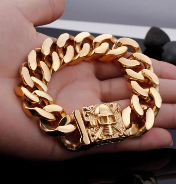 xmas gifts dignified 316l stainless steel mens chain bracelet jewelry 158g huge heavy cuban curb linkskull skeleton bangle 23mm 914936368, Black
xmas gifts dignified 316l stainless steel mens chain bracelet jewelry 158g huge heavy cuban curb linkskull skeleton bangle 23mm 914936368, Black