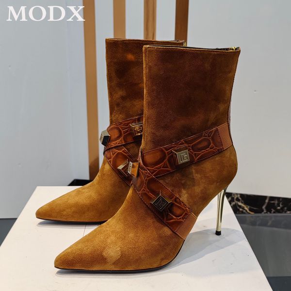 boots winter 2023 catwalk fashion genuine leather stone pattern thin high heel sshort boot metal rivet stiletto runway shoes 230810, Black
boots winter 2023 catwalk fashion genuine leather stone pattern thin high heel sshort boot metal rivet stiletto runway shoes 230810, Black