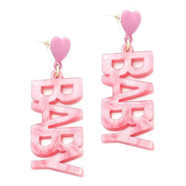 cute and sweet acrylic english letter baby earrings versatile and simple earrings for women, Silver
cute and sweet acrylic english letter baby earrings versatile and simple earrings for women, Silver