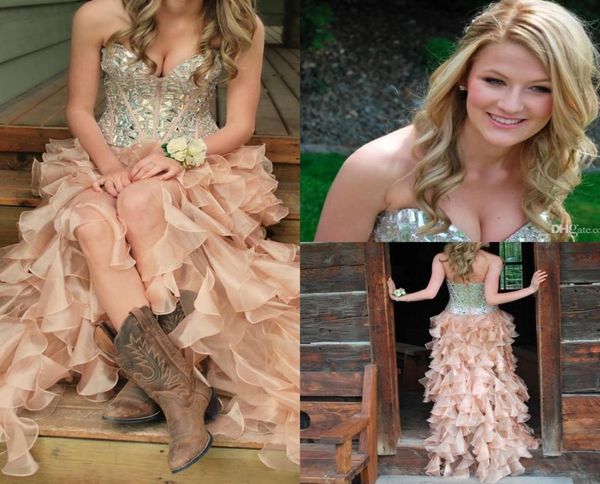 special high low sweetheart prom dresses sweetheart organza with crystals and rhinestone ruffles abendkleider party gowns1640664, Black
special high low sweetheart prom dresses sweetheart organza with crystals and rhinestone ruffles abendkleider party gowns1640664, Black