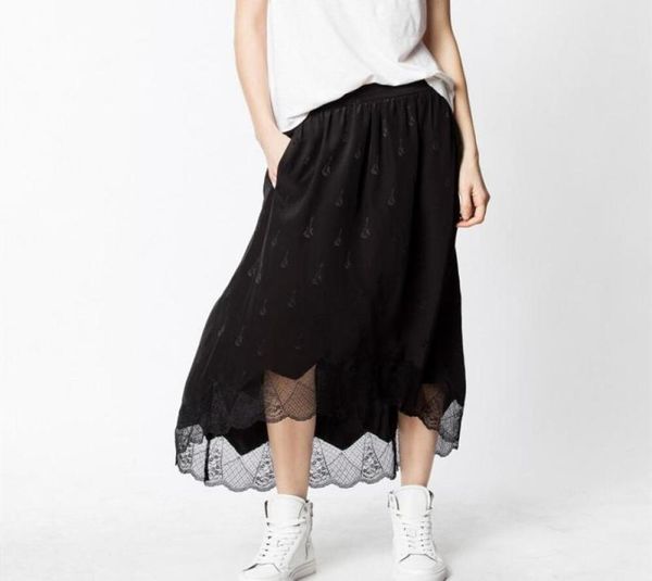 spring summer women irregular silk skirt lace hem violin jacquard elastic waist female midi jupe ladies long skirts1769906, Black
spring summer women irregular silk skirt lace hem violin jacquard elastic waist female midi jupe ladies long skirts1769906, Black