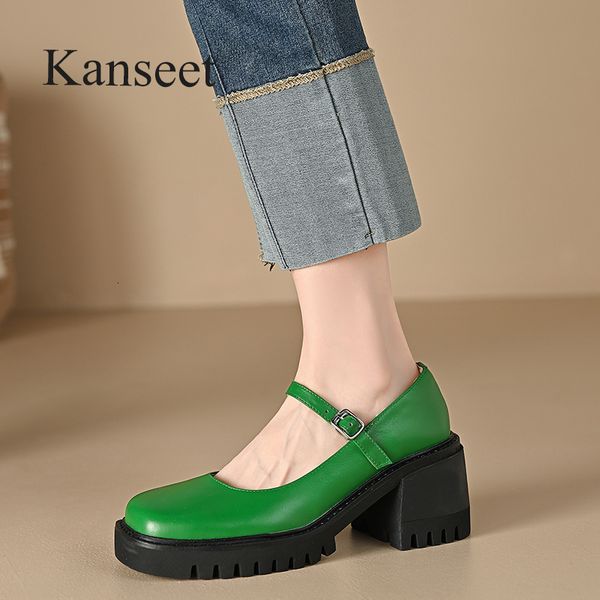 dress shoes kanseet real leather women pumps 2023 autumn mary janes square toe handmade buckle strap heel shoe green 230809, Black
dress shoes kanseet real leather women pumps 2023 autumn mary janes square toe handmade buckle strap heel shoe green 230809, Black