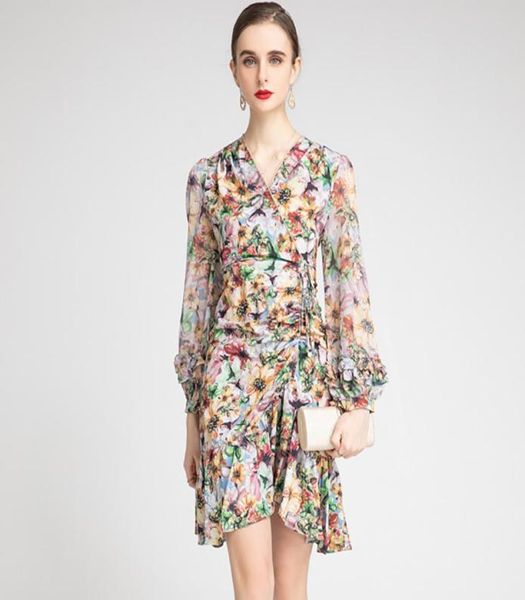 women039s runway dress v neck long sleeves floral printed draped ruched ruffles fashion sheath designer dresses vestidos2351035, Black
women039s runway dress v neck long sleeves floral printed draped ruched ruffles fashion sheath designer dresses vestidos2351035, Black