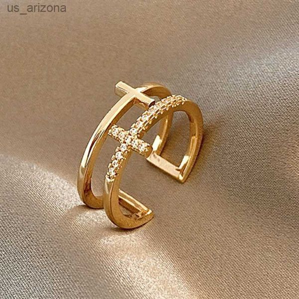 trendy minimalist gold color cross rings geometric double layer open adjustable finger ring for women party wedding jewelry gift l230620, Silver
trendy minimalist gold color cross rings geometric double layer open adjustable finger ring for women party wedding jewelry gift l230620, Silver
