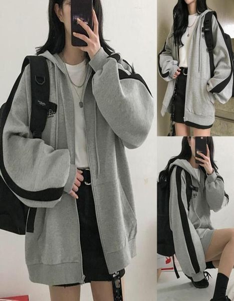 harajuku style gray oversize student outwear fashion women splicing hooded long sleeve loose korean style coat streetwear cx207038392, Black
harajuku style gray oversize student outwear fashion women splicing hooded long sleeve loose korean style coat streetwear cx207038392, Black