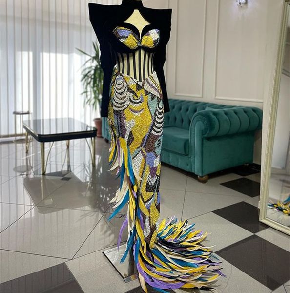 2023 august aso ebi mermaid luxurious prom dress feather evening formal party second reception birthday engagement gowns dresses robe de soi, Black
2023 august aso ebi mermaid luxurious prom dress feather evening formal party second reception birthday engagement gowns dresses robe de soi, Black