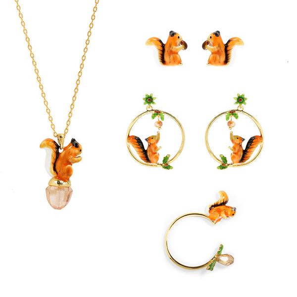 wedding jewelry sets mori's unique enamel cute squirrel daily temperament earrings necklace set 230809, Slivery;golden
wedding jewelry sets mori's unique enamel cute squirrel daily temperament earrings necklace set 230809, Slivery;golden