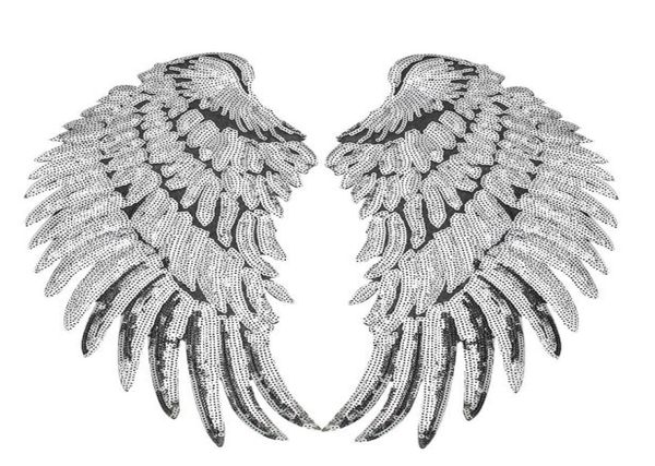 1 pair sequined wings patch for clothing bags iron on embroidery patches for jeans jacket diy sew on embroidery badge sequines4019135, Black
1 pair sequined wings patch for clothing bags iron on embroidery patches for jeans jacket diy sew on embroidery badge sequines4019135, Black