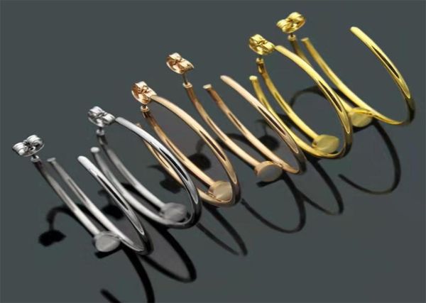 factory whole luxury without drill nails earrings fashion hoop earring for women classic designer jewelry gifts2831641, Golden;silver