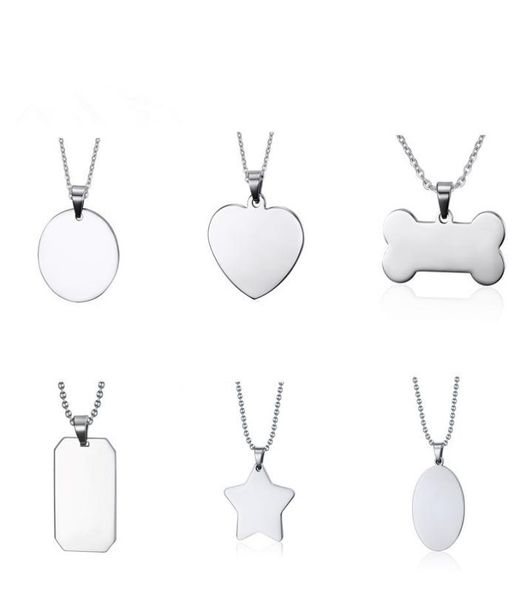 fashion stainless steel necklaces for women and men creative bone star heart shaped blank dog tag pendant necklace jewelry gifts6222295, Silver
fashion stainless steel necklaces for women and men creative bone star heart shaped blank dog tag pendant necklace jewelry gifts6222295, Silver
