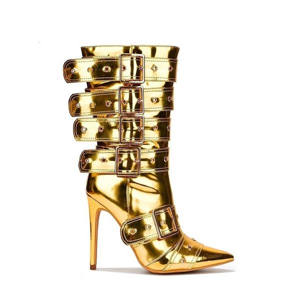 boots fashion runway belt buckle pointed golden black mid calf 2023 european american slim high heel 's shoes size 43 230810
boots fashion runway belt buckle pointed golden black mid calf 2023 european american slim high heel 's shoes size 43 230810