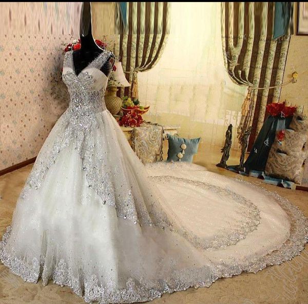 real gorgeous luxurious appliques wedding dresses aline crystal cathedral train beaded lace bridal dresses wedding gown9095905, White
real gorgeous luxurious appliques wedding dresses aline crystal cathedral train beaded lace bridal dresses wedding gown9095905, White