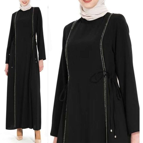 middle eastern simple womens dress round neck loose a line long sleeve lace, Black;gray
middle eastern simple womens dress round neck loose a line long sleeve lace, Black;gray