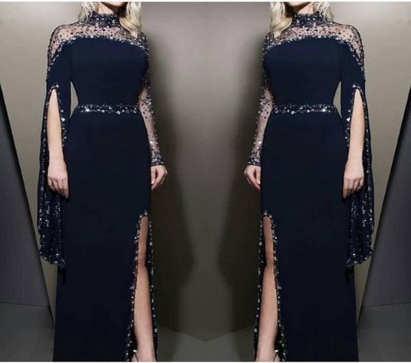navy blue sheer high neck sheath split evening dresses 2019 long sleeves beaded formal party red carpet evening gowns3183278, Black;red
navy blue sheer high neck sheath split evening dresses 2019 long sleeves beaded formal party red carpet evening gowns3183278, Black;red