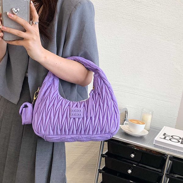 ladies designer bag muimui versatile bags new for trend texture pleated armpit bag handbag ins simple and fashionable handbag