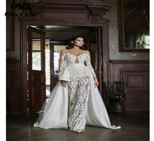 2020 new lace wedding bridal jumpsuit dresses sheer long sleeves appliques floor length bridal gowns vestido de festa with over sk7492258, White
2020 new lace wedding bridal jumpsuit dresses sheer long sleeves appliques floor length bridal gowns vestido de festa with over sk7492258, White