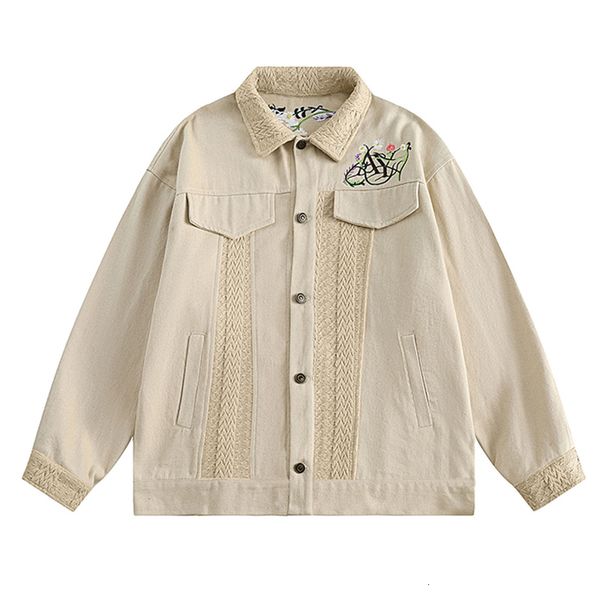 mens jackets men streetwear denim jacket retro vintage flower letter embroidery patchwork hiphop harajuku jeans loose coat cotton 230810, Black;brown
mens jackets men streetwear denim jacket retro vintage flower letter embroidery patchwork hiphop harajuku jeans loose coat cotton 230810, Black;brown