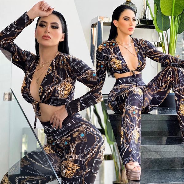 designer women's printed long sleeve dress set fashion trousers casual two pieces ship, White
designer women's printed long sleeve dress set fashion trousers casual two pieces ship, White