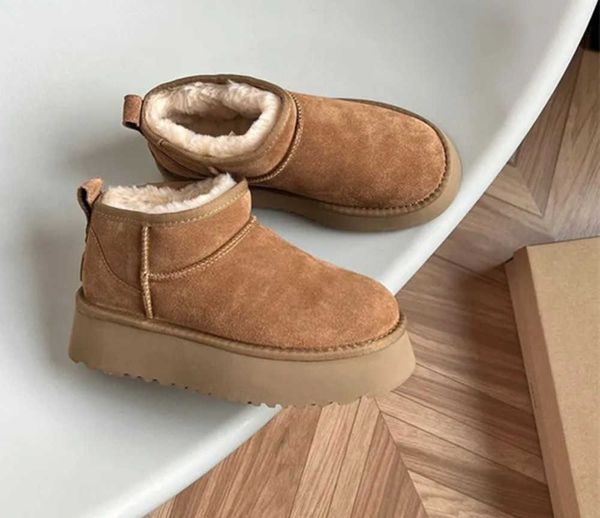 women winter mini platform boot designer classic ankle australia snow boots thick bottom real leather warm fluffy booties with fur wggs4, Black
women winter mini platform boot designer classic ankle australia snow boots thick bottom real leather warm fluffy booties with fur wggs4, Black