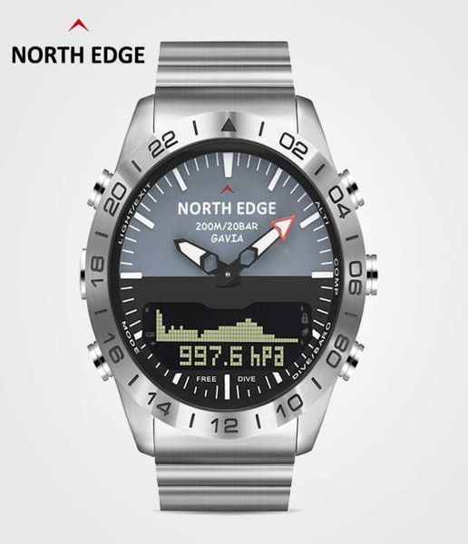 north edge men039s digital watch diving watch waterproof 200m military army luxury full steel business altimeter barometer comp3109733, Silver
north edge men039s digital watch diving watch waterproof 200m military army luxury full steel business altimeter barometer comp3109733, Silver