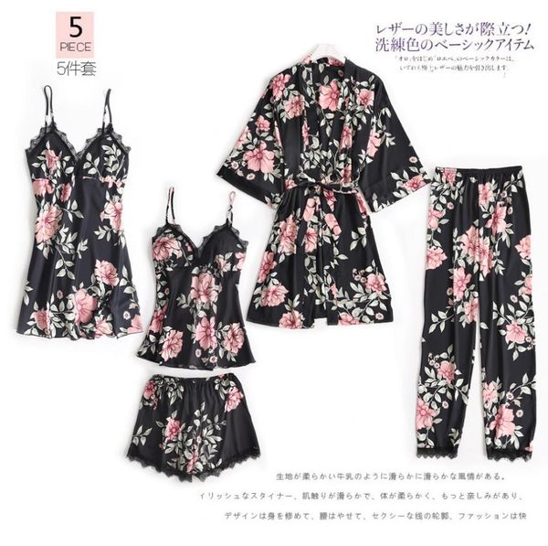 new 5 pcs women pajamas sets with pants pyjama satin silk nightwear lace sleepwear pyjama pijama femme underwear mxl6923844, Black;red
new 5 pcs women pajamas sets with pants pyjama satin silk nightwear lace sleepwear pyjama pijama femme underwear mxl6923844, Black;red