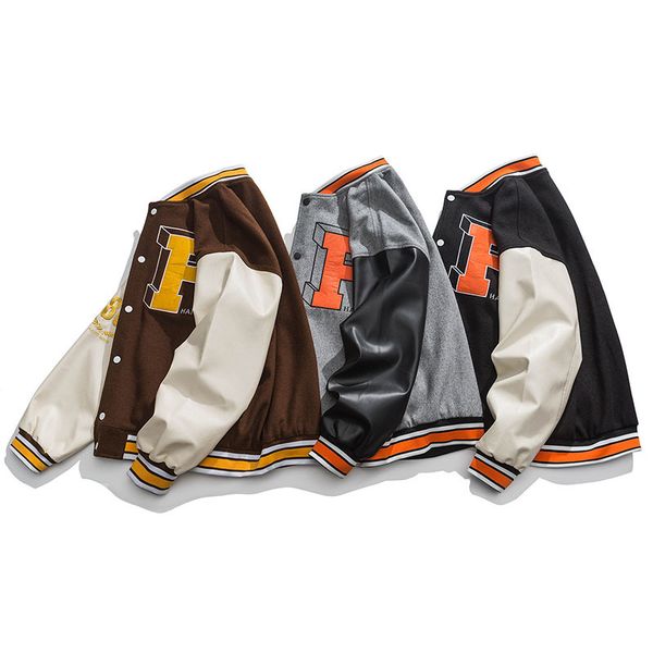 mens jackets american retro letter embroidered coat men street hip hop trend baseball uniform couple casual loose jacket 230810, Black;brown
mens jackets american retro letter embroidered coat men street hip hop trend baseball uniform couple casual loose jacket 230810, Black;brown