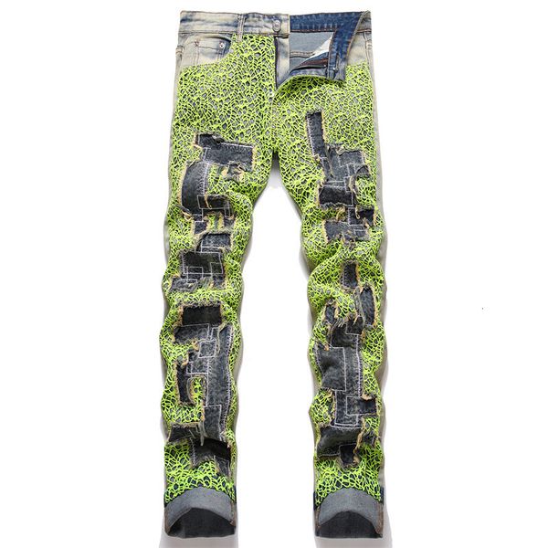 mens jeans summer street green cobweb patch midwaist hip hop denim pants casual slim motorcycle wear 230809, Blue
mens jeans summer street green cobweb patch midwaist hip hop denim pants casual slim motorcycle wear 230809, Blue