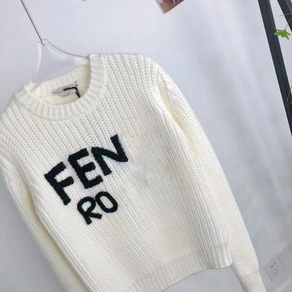 women's sweaters designer black striped letter jumper classic color matching knitted pullover sweater for men women 2601, White;black
women's sweaters designer black striped letter jumper classic color matching knitted pullover sweater for men women 2601, White;black