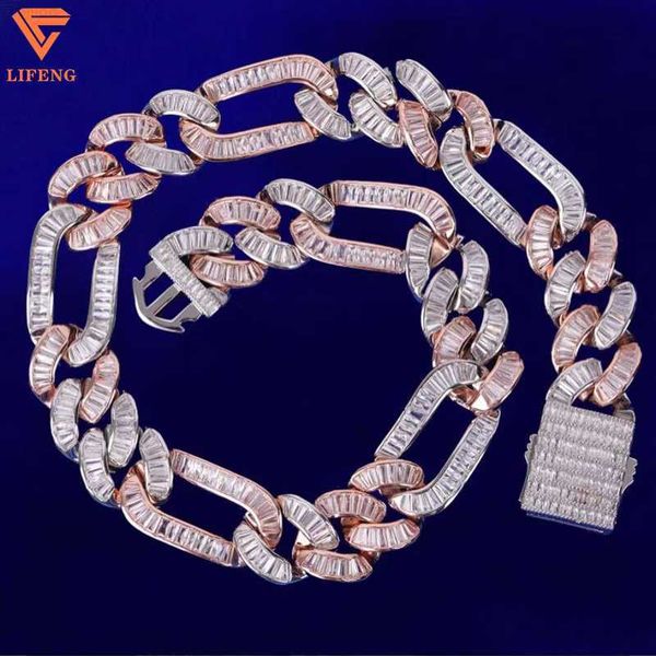 new arrival sturdy clasp hiphop men bling iced out 20mm baguette franco necklace 18k gold vvs moissanite diamond figaro chains, Silver
new arrival sturdy clasp hiphop men bling iced out 20mm baguette franco necklace 18k gold vvs moissanite diamond figaro chains, Silver