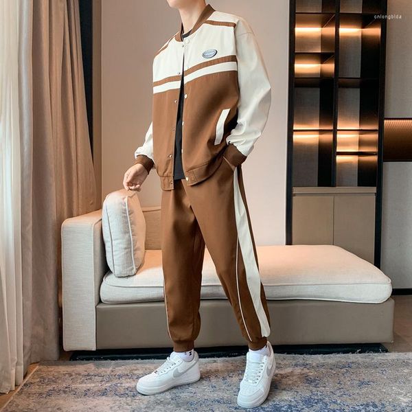men's tracksuits spring autumn set fashion loose baseball uniform korean suits street casual outfit tracksuit two piece male clothing, Gray
men's tracksuits spring autumn set fashion loose baseball uniform korean suits street casual outfit tracksuit two piece male clothing, Gray