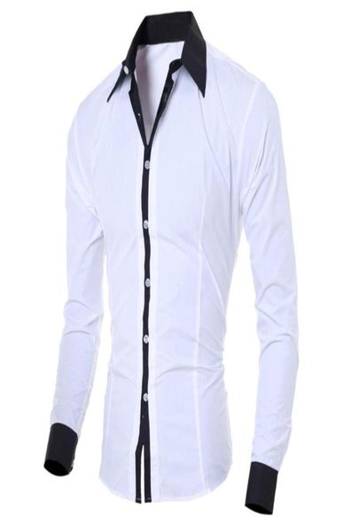 men039s casual shirts men white shirt patchwork social dress autumn spring solid long sleeve slim fit male office button 205943953, White;black
men039s casual shirts men white shirt patchwork social dress autumn spring solid long sleeve slim fit male office button 205943953, White;black