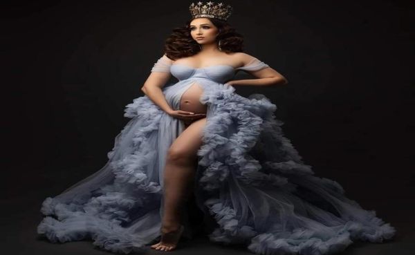 blue bride tulle prom dresses maternity gown for poshoot extra ruffled robes maternity clothing front split babyshower custom m7628992, Black
blue bride tulle prom dresses maternity gown for poshoot extra ruffled robes maternity clothing front split babyshower custom m7628992, Black