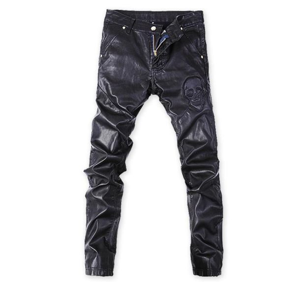 autumn and winter new trendy black skull print leather pants slim korean version of the motorcycle foot windproof pants men039s4750375
autumn and winter new trendy black skull print leather pants slim korean version of the motorcycle foot windproof pants men039s4750375