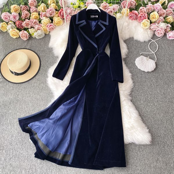 women's suits blazers autumn and winter black velvet blazer dress long over the knee fashion temperament maxi windbreaker jacket women, White;black
women's suits blazers autumn and winter black velvet blazer dress long over the knee fashion temperament maxi windbreaker jacket women, White;black
