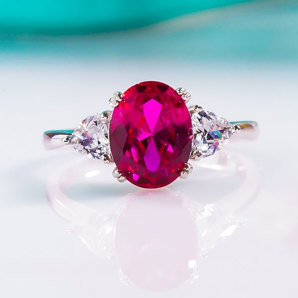 wedding rings qinhuan oval lab ruby gemstone ring high carbon diamond s925 silver pt950 platinum plated ring for women fine jewelry party 23, Slivery;golden
wedding rings qinhuan oval lab ruby gemstone ring high carbon diamond s925 silver pt950 platinum plated ring for women fine jewelry party 23, Slivery;golden
