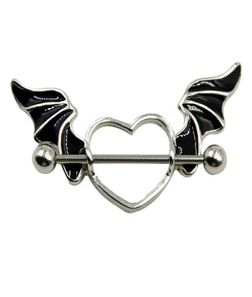 1 pcs stainless steel bat wing nipple shield ring angel heart piercing barbell jewelry9718704, Silver
1 pcs stainless steel bat wing nipple shield ring angel heart piercing barbell jewelry9718704, Silver