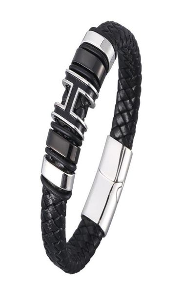 genuine braided leather bracelet for men stainless steel magnet clasp h charm woven bangle trendy male wristband jewelry sp09773176485388, Golden;silver
genuine braided leather bracelet for men stainless steel magnet clasp h charm woven bangle trendy male wristband jewelry sp09773176485388, Golden;silver