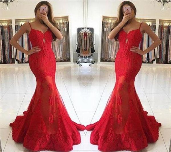 red spaghetti straps mermaid prom dresses sweetheart see through skirts evening dresses with lace appliques robes de bal 2017 fall7548010, Black
red spaghetti straps mermaid prom dresses sweetheart see through skirts evening dresses with lace appliques robes de bal 2017 fall7548010, Black